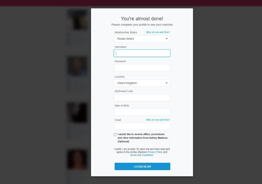 AshleyMadison sign up