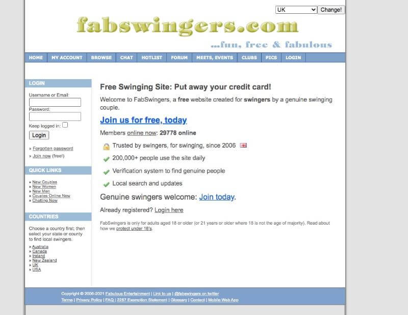 FabSwingers sign up